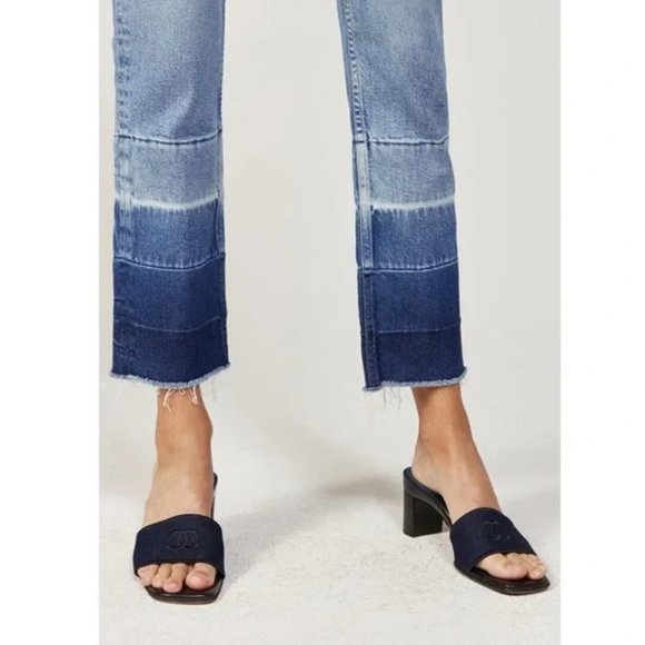 3x1 NYC Denim High Rise Ombre Raw Hem Cropped Straight Leg Jeans | Size XS - Picture 5 of 12